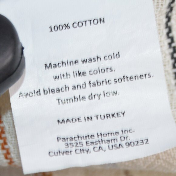 PARACHUTE Stripe Beach Blanket 100% Cotton Natural Size 90" × 80" NWOT - Picture 4 of 11